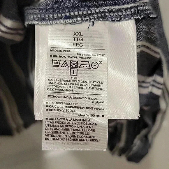 Old Navy Blue White Vertical Stripe Long Sleeve Blouse Size XXL - Picture 3 of 8